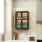 AINEXA 40 cm 2-Layer Wall-Mounted Kitchen Storage Cabinet – Black
