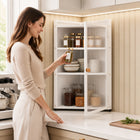 AINEXA 40 cm 3-Layer Corner Kitchen Storage Cabinet with Door – White