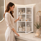 AINEXA 40 cm 3-Layer Bathroom Corner Cabinet with Door – White