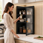 AINEXA 40 cm 3-Layer Corner Kitchen Storage Cabinet with Door – Black