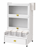 AINEXA 2-Layer Kitchen Storage Cabinet with Drawer & 4 Storage Boxes – White