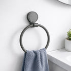 AINEXA Vacuum Suction Aluminium Towel Ring – Matte Grey