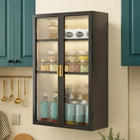 AINEXA 40 cm 3-Layer Wall-Mounted Kitchen Storage Cabinet – Black