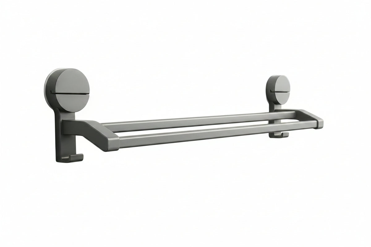 AINEXA 24-Inch Suction Double Towel Bar – Matte Grey
