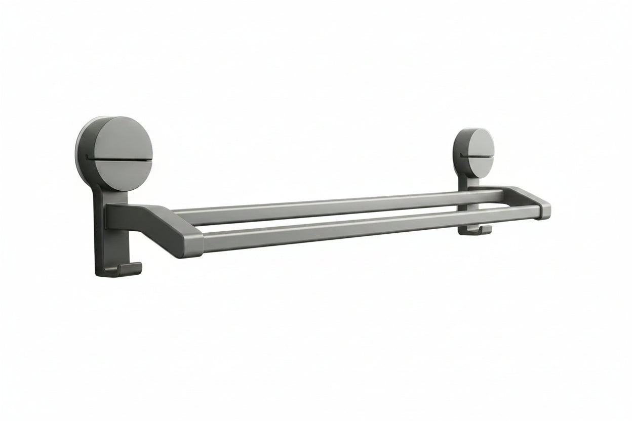 AINEXA 24-Inch Suction Double Towel Bar – Matte Grey