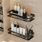 AINEXA 2-Piece Self-Adhesive Aluminium Bathroom Shelves – Matte Black