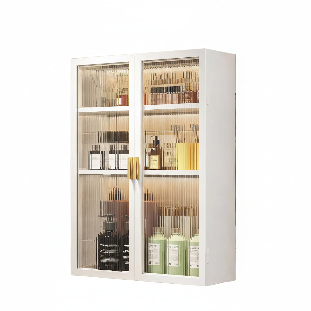 AINEXA 50 cm 3-Layer Wall-Mounted Bathroom Storage Cabinet – White