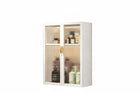 AINEXA 40 cm 2-Layer Wall-Mounted Bathroom Storage Cabinet – White