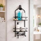 AINEXA 2-Tier Hanging Shower Caddy with Soap Rack – Black