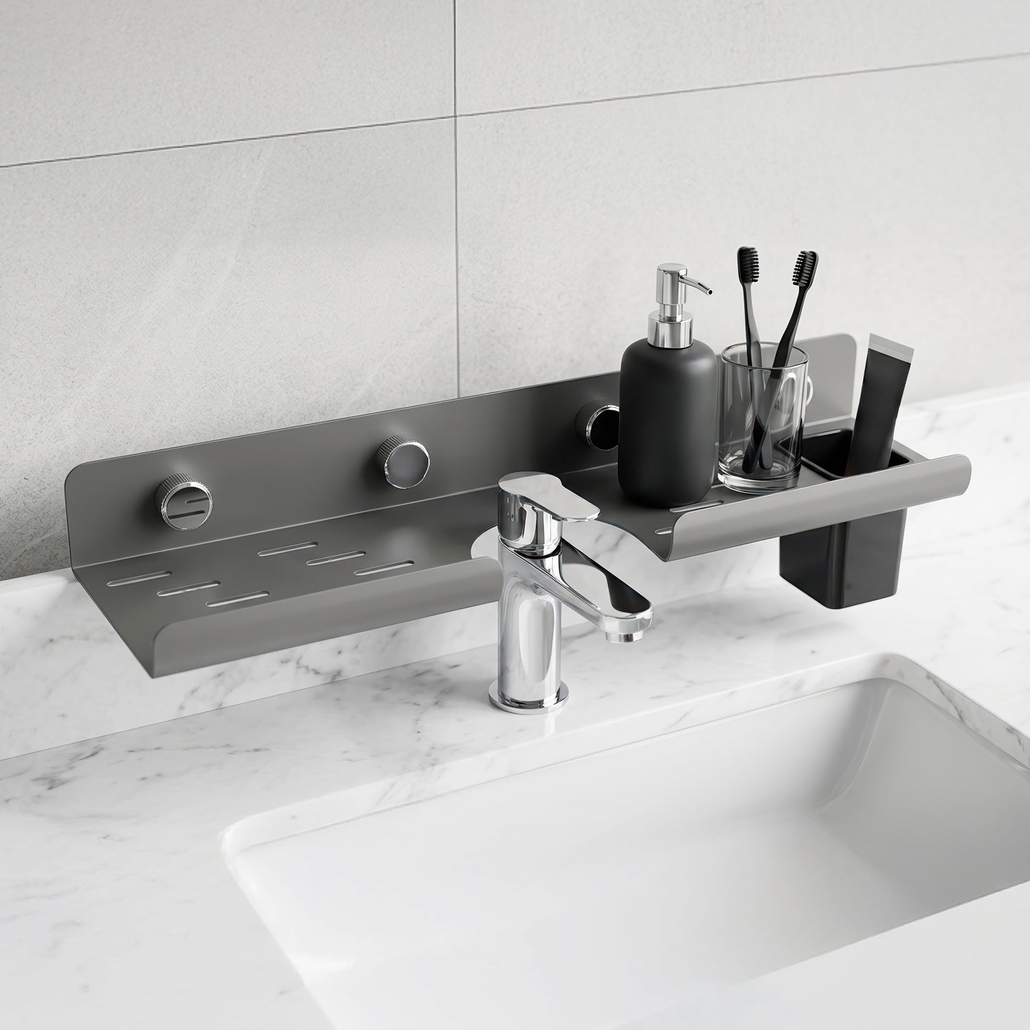 AINEXA 2-Foot Self-Adhesive Wash Basin Shelf – No Drill
