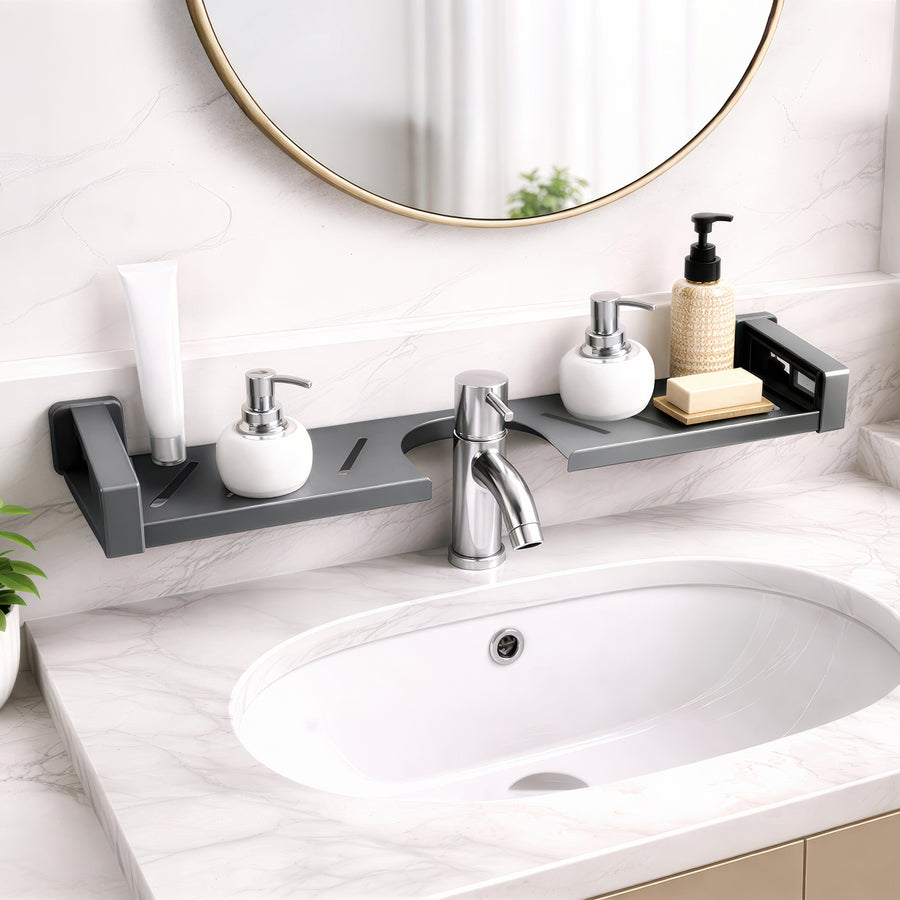 AINEXA 2-Foot Suction Aluminium Bathroom Shelf – Matte Grey
