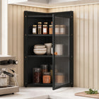 AINEXA 40 cm 3-Layer Corner Kitchen Storage Cabinet with Door – Black