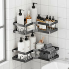 AINEXA 2-Piece Self-Adhesive Carbon Steel Corner Shelves – No Drill