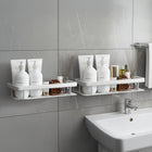 AINEXA 2-Piece Self-Adhesive Bathroom Shelves – Black