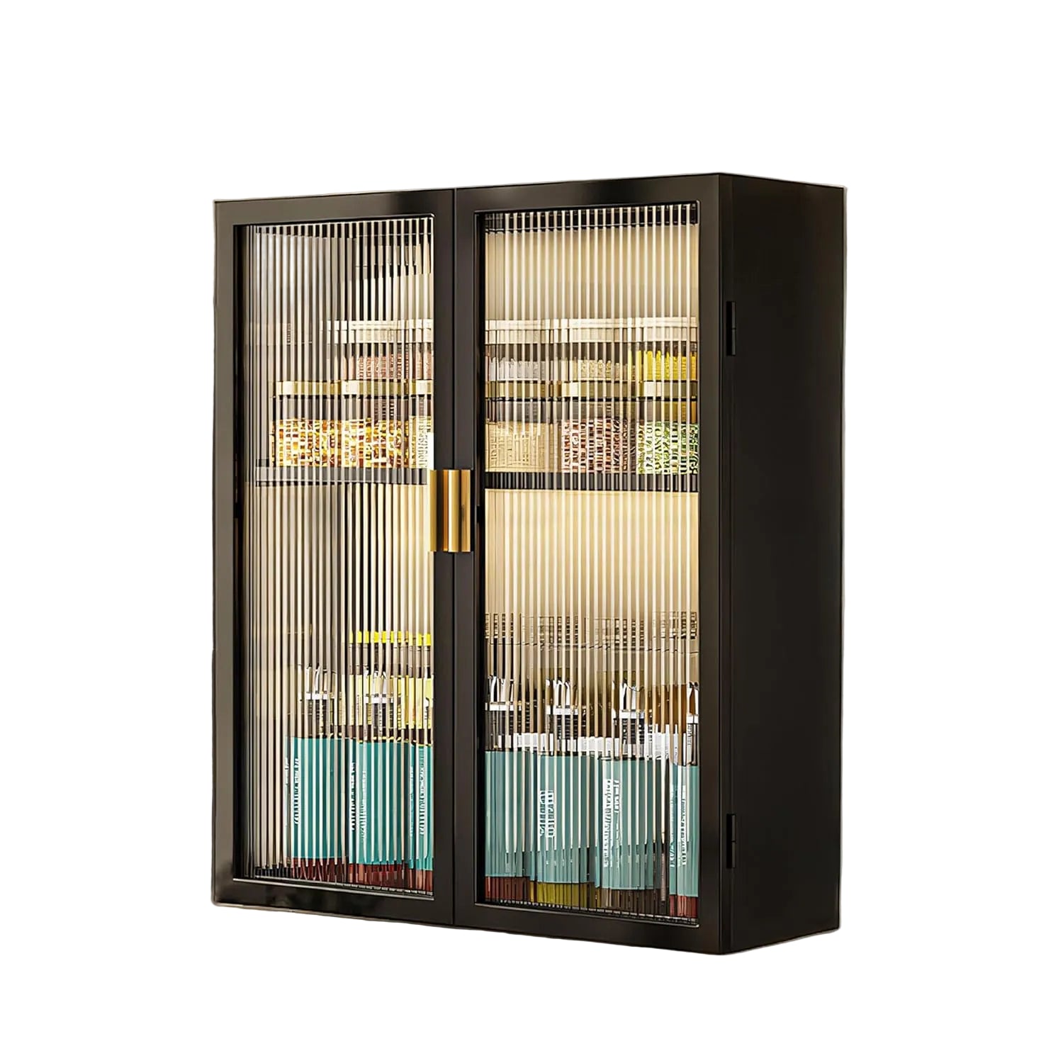 AINEXA 50 cm 2-Layer Wall-Mounted Kitchen Storage Cabinet – Black