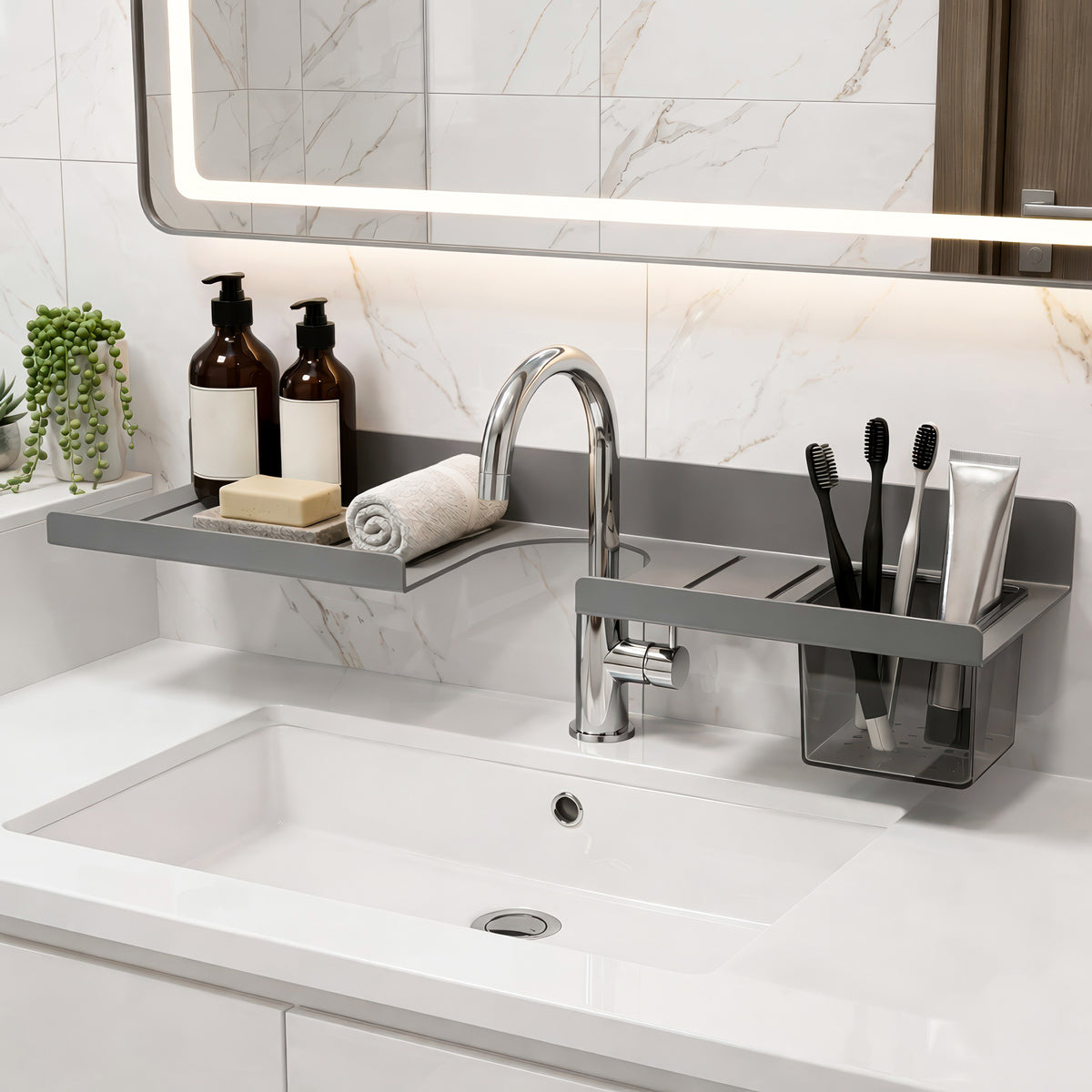 AINEXA Aluminium Floating Wall Shelf – Modern Space-Saving Organiser