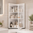 AINEXA 40 cm 3-Layer Bathroom Corner Cabinet with Door – White