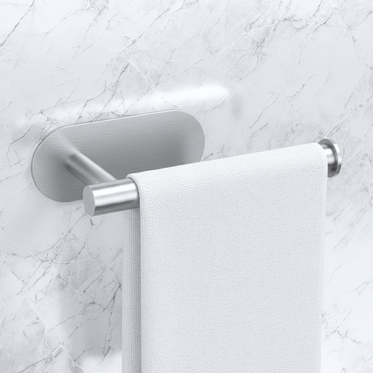 AINEXA Self-Adhesive Aluminium Hand Towel Holder – Silver