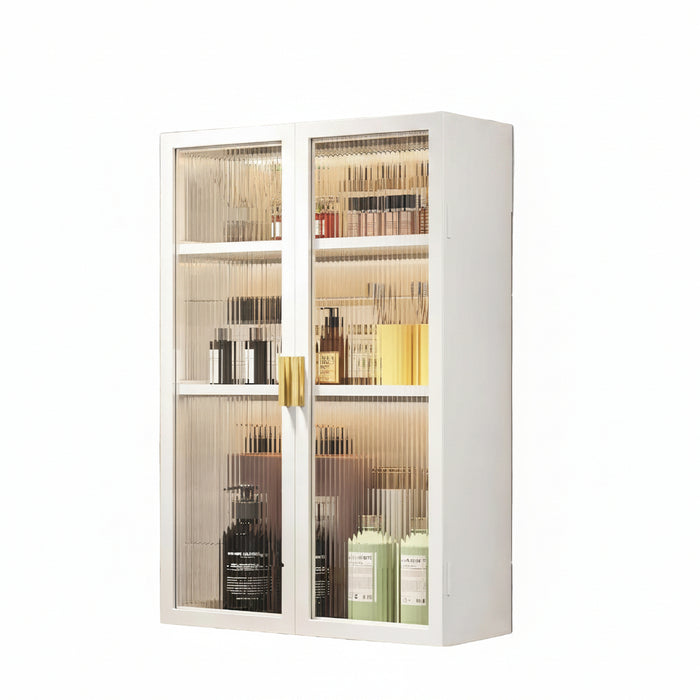 AINEXA 40 cm 3-Layer Wall-Mounted Bathroom Storage Cabinet – White