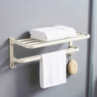 AINEXA 24-Inch Self-Adhesive Aluminium Towel Rack with Hooks – White