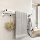 AINEXA 24-Inch Foldable Stainless Steel Towel Rack with Hooks – Chrome