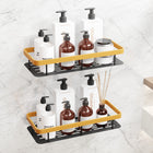 AINEXA 2-Piece Self-Adhesive Aluminium Bathroom Shelves – Gold