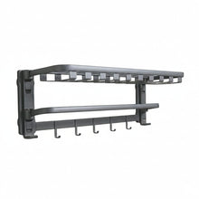 AINEXA Vacuum Suction Aluminium Towel Rack with Hooks – Matte Grey