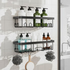 AINEXA 2-Piece Self-Adhesive Carbon Steel Bathroom Shelves – No Drill