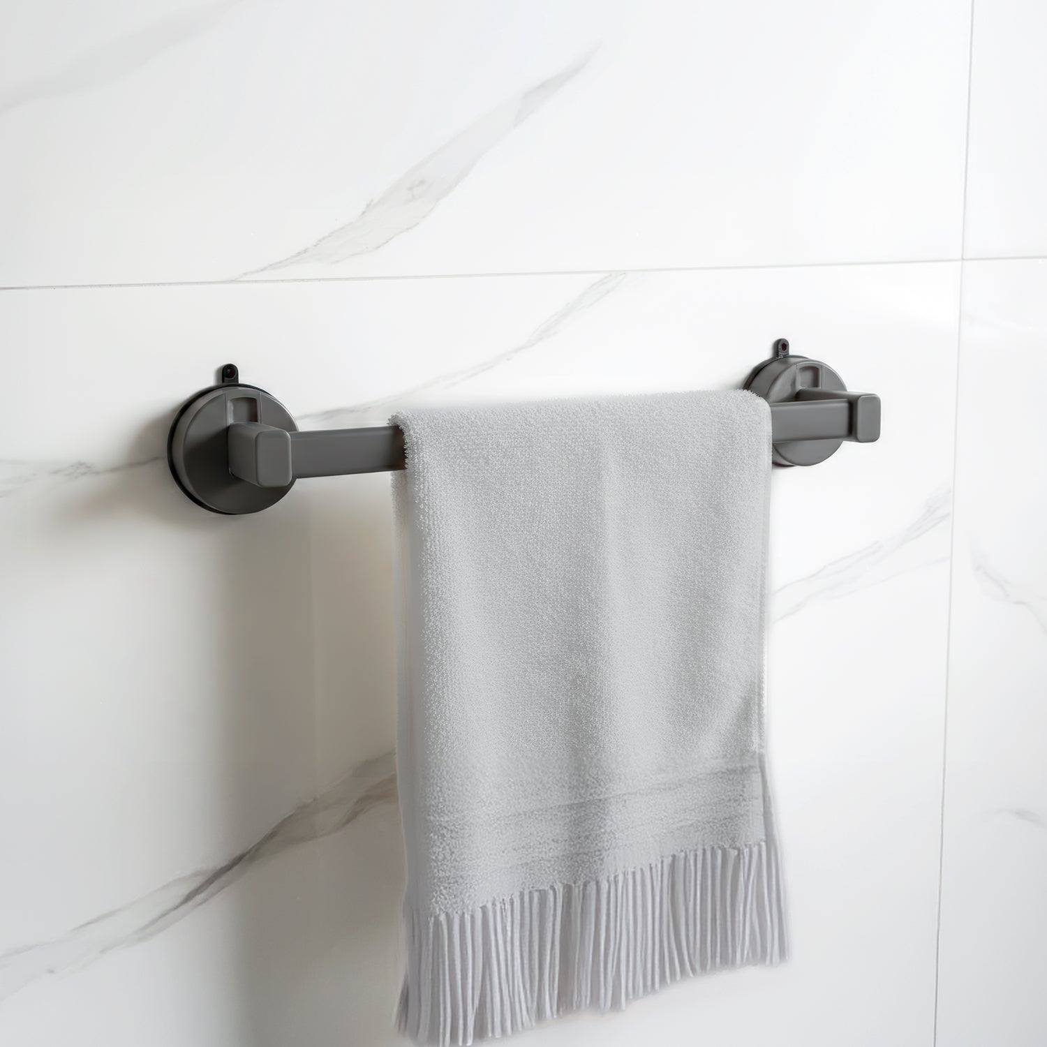 AINEXA Compact Vacuum Suction Aluminium Towel Bar – Matte Grey