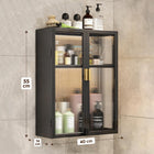 AINEXA 40 cm 2-Layer Wall-Mounted Bathroom Storage Cabinet – Black