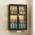 AINEXA 40 cm 2-Layer Wall-Mounted Kitchen Storage Cabinet – Black