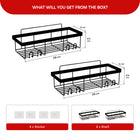 AINEXA 2-Piece Self-Adhesive Carbon Steel Bathroom Shelves – No Drill