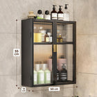 AINEXA 40 cm 2-Layer Wall-Mounted Bathroom Storage Cabinet – Black