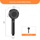 AINEXA 5-Mode High-Pressure Handheld Shower Head – Black