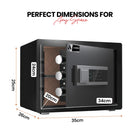 AINEXA 22L Fingerprint & Password Safe Locker with Alarm – Black