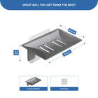 AINEXA Self-Adhesive Aluminium Soap Holder with Drain Tray