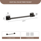 AINEXA Self-Adhesive Aluminium Towel Holder – Matte Black