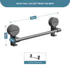 AINEXA Vacuum Suction Aluminium Towel Bar – Matte Grey