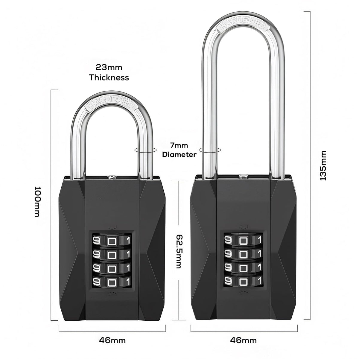AINEXA Heavy-Duty 4-Digit Combination Padlock for Door & Gate Security