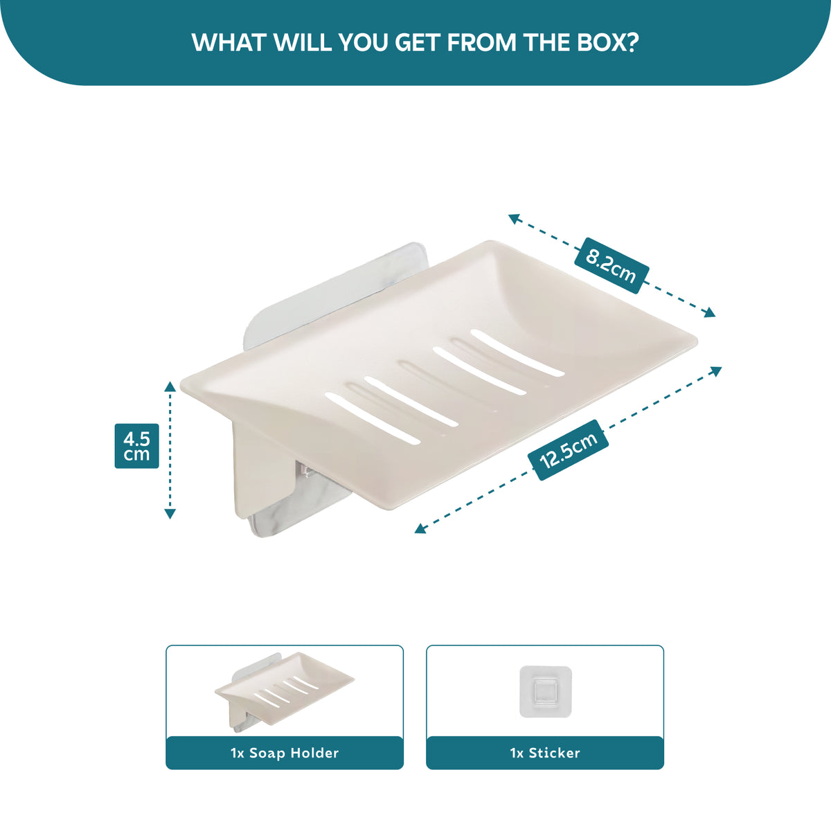 AINEXA Self-Adhesive Wall-Mounted Soap Holder with Drain Tray