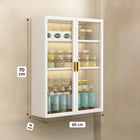 AINEXA 50 cm Wall-Mounted 3-Layer Kitchen Storage Cabinet – White