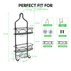 AINEXA 2-Tier Hanging Shower Caddy with Soap Rack – Black
