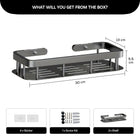 AINEXA 2-Piece Self-Adhesive Aluminium Bathroom Shelves – Matte Black