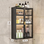 AINEXA 50 cm 3-Layer Wall-Mounted Bathroom Storage Cabinet – Black