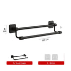 AINEXA 24-Inch Self-Adhesive Aluminium Towel Holder – Matte Black