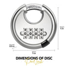 AINEXA Heavy-Duty 4-Digit Combination Disc Padlock