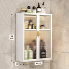 AINEXA 40 cm 2-Layer Wall-Mounted Bathroom Storage Cabinet – White