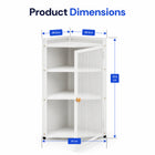 AINEXA 40 cm 3-Layer Bathroom Corner Cabinet with Door – White