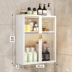 AINEXA 50 cm 2-Layer Wall-Mounted Bathroom Storage Cabinet – White