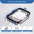 AINEXA Self-Adhesive Wall-Mounted Soap Holder with Drain Tray